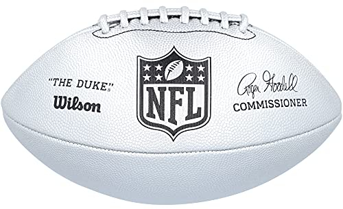Wilson American Football NFL DUKE METALLIC EDITION, Mischleder, Offizielle Größe, Silber, WTF1827XB