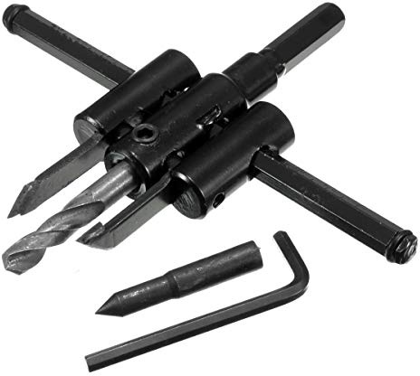 TF Verstellbarer Kreisschneider Einstellbare Kreis Lochsäge Kit, Holz Trockenbau Bohrersäge Rundschnitt, Lochschneider Rundschneider, Holzbearbeitung Twist Loch DIY Tools