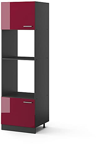 Vicco Armoire Micro-Ondes R-Line, Rouge Brillant, 60cm, pour Une Combinaison Libre au Sein de systèmes de Cuisine modulaires