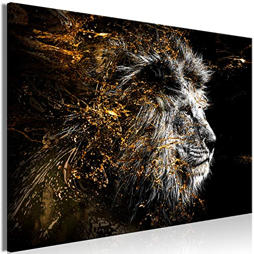 murando - Tableau Acoustique Animal 120x80 cm 1 Partie - Décoration Murale Anti-Bruit Isolation Phonique Chambre Impression sur Toile - Portrait d'un lion en noir et blanc g-C-0351-b-a