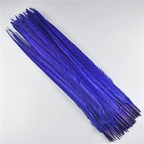 Fasanenfedern mit Ringhals zur Dekoration 40-45CM 16-18quot; Federn zum Basteln Fasan Federdeko Carnaval Plume-Royalblau,50 Stück