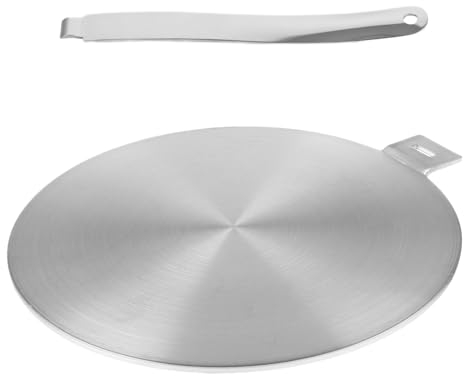 WOPPLXY Piastra adattatore per induzione con manico in acciaio inox rimovibile, diametro 24 cm, adattatore per piano cottura a induzione