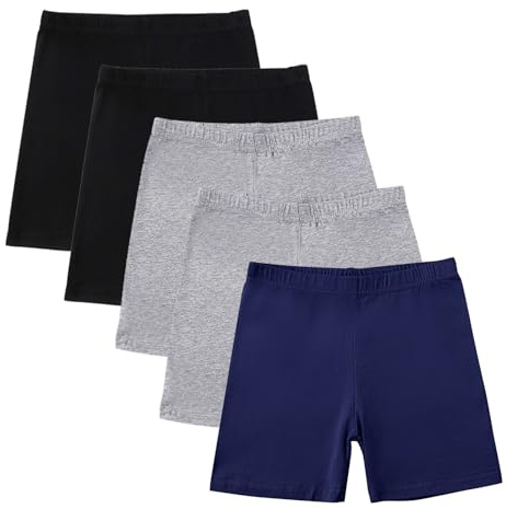 duxyoz 5 Pack Girls Cycling Shorts Breathable Safety Dance Dress Short Kids Children Teen Cotton Stretchy Undershorts Multipack Cartwheel Bike Shorts Summer Clothes Set Multicolor 13-14 Years