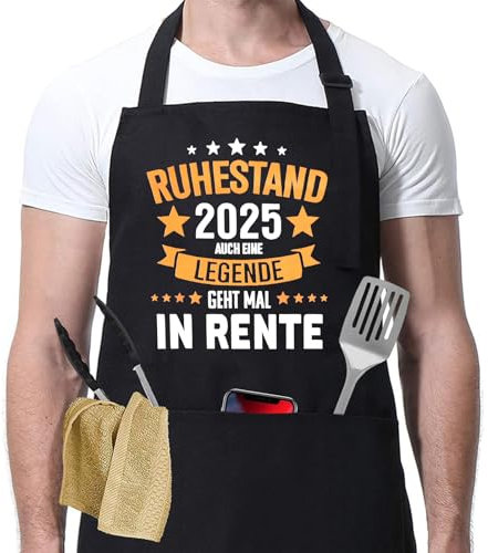 Zidoley Tablier de barbecue Cadeau de retraite amusant pour homme, cadeau de retraite cool pour homme, tablier de cuisine (B)