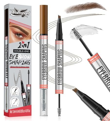 Crayon à Sourcil Magique 3D Waterproof, Micro Brow Pencil Avec 4 Pointes de Fourchette, Crayon Microblading Sourcil pour Sourcils Naturel Longue (Brun clair)