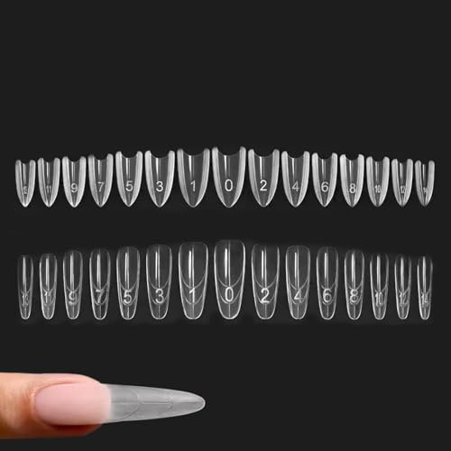 Forme Sandwich Doppie Per Unghie, 240 Pezzi Extension Unghie Sandwich, Tips Unghies In Acrilico E Gel, Stampo Trasparente Unghies Per Principianti E Professionisti(B)
