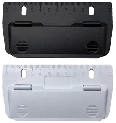 2 Stück Mini Taschenlocher zum Einheften, Tragbarer Locher für Ordner, Locher Klein mit 12 cm Skala, Taschenlocher Für Ordner für A4Papier,Lesezeichen, Ordner, Haftnotizen(Weiß+Schwarz)