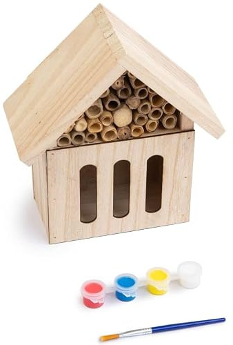 New Charming Paint Your Own Bug Hotel – DIY Wooden Insect House Craft Kit, Outdoor Garden Decor, Educational Nature Activity for Kids & Families-A73
