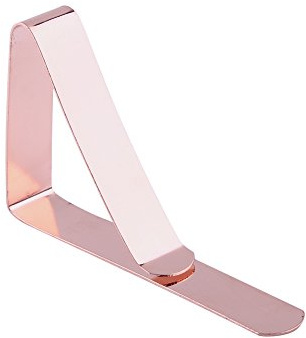 AOWINHIT Pinces à Nappe en Acier Inoxydable, Supports de Nappe Durables pour Pique-Niques et Mariages en Plein Air, 7,4x4,3 Cm, Or/Argent/Or Rose - Lot de 2 (Or Rose)