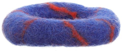 Coussin pour Bol Chantant Tibétain, Bleu, Feutre de Laine, Antidérapant | Support pour Corps de Bol, Format Carré, Cousu Main, Usage Rituel, Accessoire de Base