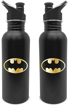 Pyramid International Batman (Symbol) Metal Canteen Bottle, Premium Leakproof Design, 25 fl oz / 700ml, One Size