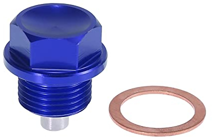 X AUTOHAUX Ölablassschraube mit Dichtring Magnet M18x1,5 Ölwanne Verschlußschraube Aluminiumlegierung Ablassschraube Blau