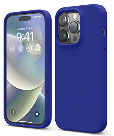 elago Liquid Silicone Case Compatible with iPhone 14 Pro Case (6.1), Premium Silicone, Full Body Protection - 4 Layer Shockproof Phone Cover, Anti-Scratch Soft Microfiber Lining (Cobalt Blue)