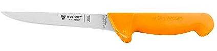 WolfCut Gold Series – Urbeningskniv 15 cm blad, halkfritt handtag, premium professionell kvalitet för slaktare, köttare och slaktare