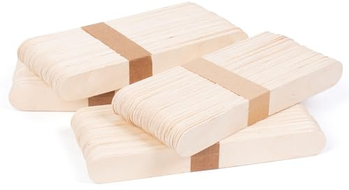 ANTETOK 20 cm, 200 palitos naturales jumbo para manualidades, 20 cm de longitud, acabado de madera, depresores de lengua, palitos de helado de madera de abedul