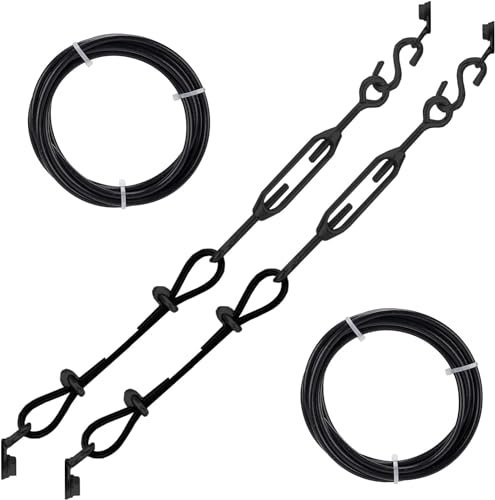 2X Durable Anti-Sag Gate Kits for Wooden Fence Gate Support Cable, Anti-Sagging Fence Gate Kit Steel, Wood Door Repair Kit for Outdoor