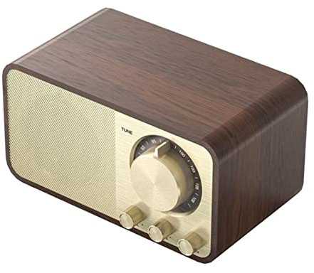 UNNIQ Altavoz Bluetooth Retro Classic SoundBox DE Alta FIDELIDAD Estéreo rodeado subwoofer Super Bass AUX FM Sistema de Sonido de Radio for computadora. Altavoz de estantería