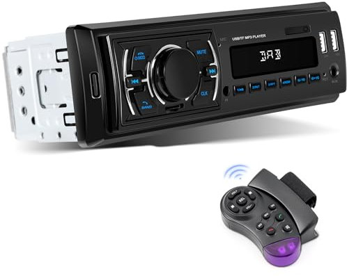 Inefala Dab/Dab+ 1 DIN Autoradio Bluetooth Main Libre, 4 x 60W Poste Radio Voiture Bluetooth 5.0 LCD avec Horloge, Supporte USB/AUX in FM/MP3/WMA/WAV/MPE/DAB Stéréo Radio Voiture