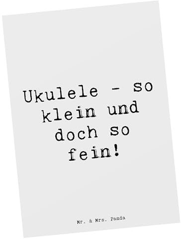 Mr. & Mrs. Panda Postkarte Spruch Zauberhafte Ukulele - Geschenk, Musik, Handarbeit, Geigen, Musiker, Feier, fein, Profimusiker, Instrumente, Klaviere, klein, Anfänger