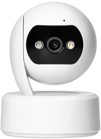 4MP Überwachungskamera Innen mit WLAN, Tuya, 355° Drehung, 90° Neigung - IR-Nachtsicht, Bewegungserkennung, 2-Wege-Audio, SD-Kartenleser bis 128GB - Baby Monitor Cam, Farbe:weiß