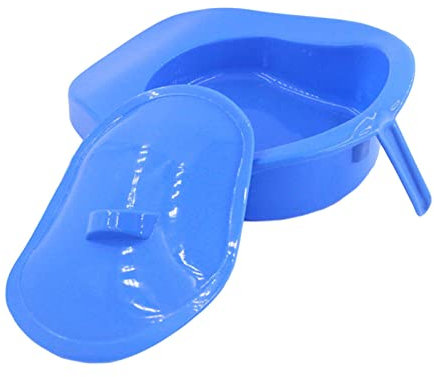 Blue Bedpan - Padella da letto con manico per pazienti costretti a letto, donne e uomini