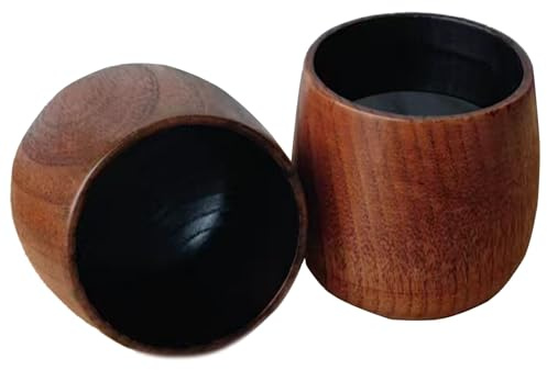 Bicchiere Da Whisky In Legno Per Bourbon - Tazza da Whiskey Rustica Carbonizzata - Set Vintage 2 Pezzi Stile Rustico Regalo Compleanno Natale Casa Matrimonio Uso Quotidiano Decorazione Cucina Viaggio
