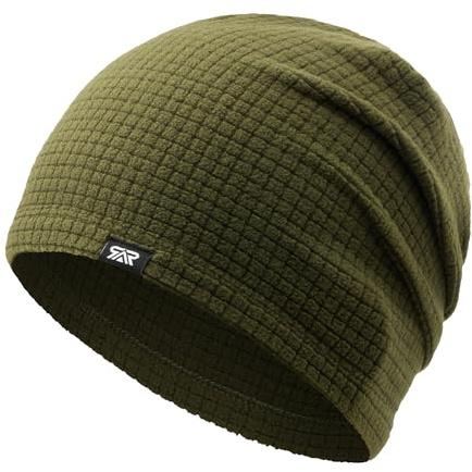 AUSFLUG Beanie Skull Cap for Men Women Winter Slouchy Beanie Hat, Warm for Outdoor Skiing, Running & Work Army Green
