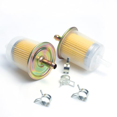 Suno Power Universal 3/8 inch Gas Fuel Filter Compatible with Trucks/Motorcycles/Cars/Rv's/Tractors Engine Inline Gas Fuel Line 2 pcs