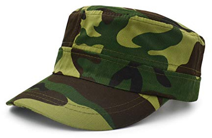 UltraKey Flat Top Baseball Cap, Men Women Cotton Baseball Twill Army Millitary Hat Cap Green