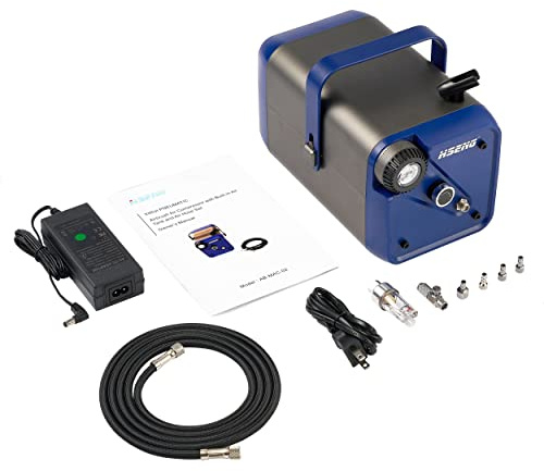 Hseng Extra Quiet Airbrush Air Compressor With Built-in Air Tank