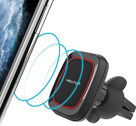 N NEWTOP Supporto ST30 Magnetico Nero Calamita Porta Telefono Bocchette Aria Macchina Chiusura Sicura da Auto Camper Camion Stand Reggi Universale per Cellulare Smartphone Telefono GPS Navigatore