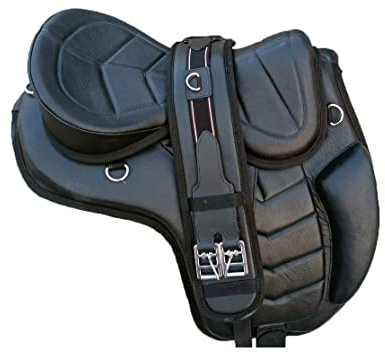 Wonder WishBaumloser Freemax-Pferdeleder-Brauner Softy-Sattel 12 Zoll bis 18 Zoll mit passendem Gurt