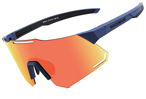 ROCKBROS Fahrradbrille Polarisierte Sonnenbrille/Selbsttönende Sportbrille Radsportbrille für Damen und Herren UV400 Schutz TR90-Rahmen