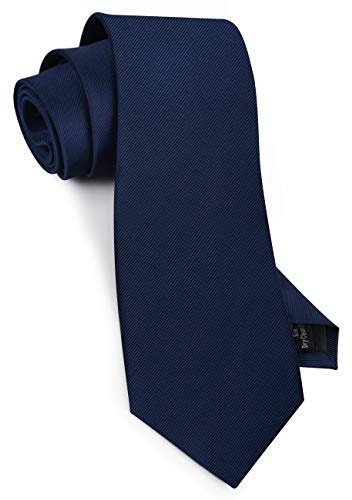 Gusleson Classic Men's Wedding Ties for Men Silk Navy Blue Tie Solid 8cm Necktie (UK0791-03)