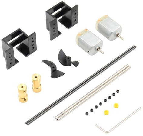 POFET Double 130 Motors RC Boat Drive Set Motor Seat 12CM Shaft Propellers RC Model Ship DIY Kit