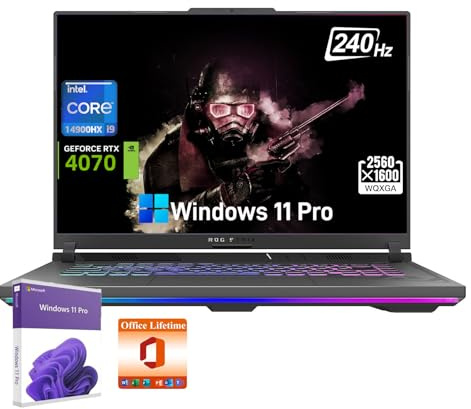 ASUS ROG Strix G16 Gaming Laptop - 16:10 QHD 240Hz Display, Intel 24-Core i9-14900HX, NVIDIA RTX 4070, 64GB DDR5, 2TB SSD, Backlit KB, WiFi 6E, Win 11 Pro, w/cefesfy Office Lifetime License