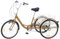 MIIWWOWO Dreirad für Erwachsene 24 Zoll Dreirad Erwachsene Dreirad Fahrrad 6 Gang Fahrrad Dreiräder mit Licht & Korb, Tricycle Adult 3 Rad Fahrrad für Erwachsene Senioren (Gold)