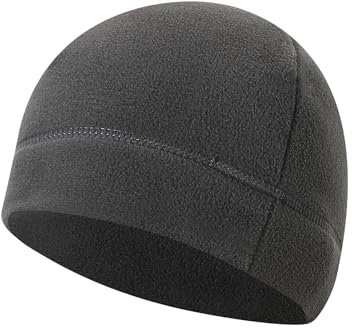 MOVYEE Fleece Wintermütze Herren Sport Radmütze Damen Elastisch Beanie Thermo Laufmütze Kopfbedeckung Skimütze Cap für Skifahren Radfahren Snowboard (Grau)