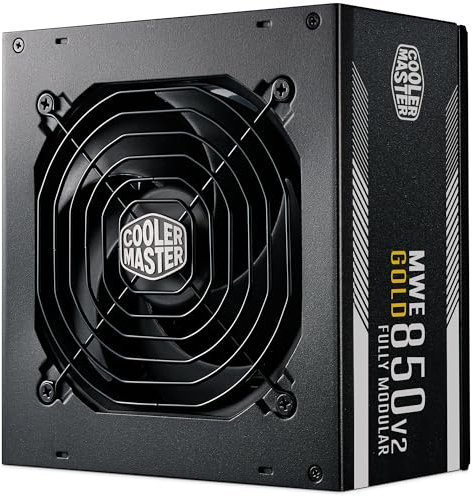 Cooler Master MWE Gold 850 V2 ATX 3.1 Fully Modular PSU (UK Plug) - ATX 3.1 Support, 80 PLUS Gold 850W Power Supply, PCIe 5.1 Cabling, 120mm HDB Fan, High-Temperature Threshold, 5 Year Warranty