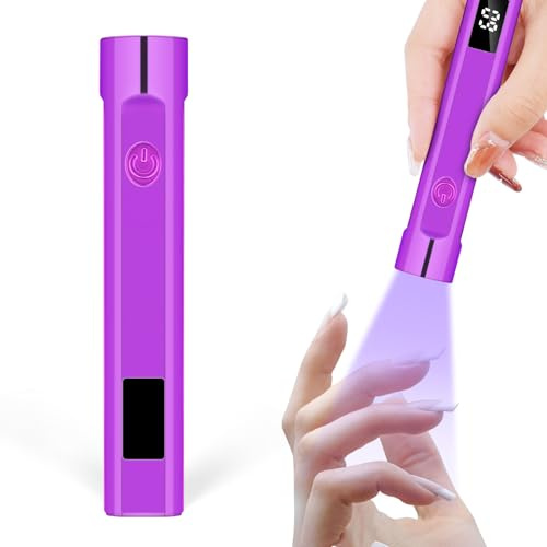 LOPHE Lámpara de Uñas UV de Mano, Secador de Uñas Portátil USB, Recargable Mini Lámpara de Uñas Led UV, Lampara UV LED Uñas Regalo para Salón de Bricolaje en Casa para Mujeres, Rojo Colorido