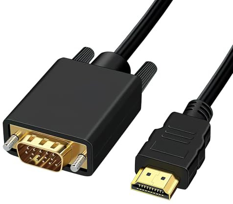MxyVrix Cavo convertitore da 1,8 m, adattatore da HDMI a VGA, HDMI maschio a VGA Male, robusto con custodia in lega di alluminio, intrecciato in nylon, supporta 1080P/60 Hz