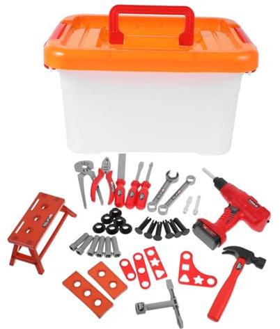 BESPORTBLE 1Satz Lernspielzeug Werkzeugset Für Teiliges Interaktives Werkzeugkoffer Mit Elektrischem Bohrer Schraubendreher Und Mehr Praktischer Fähigkeiten Für Jungen
