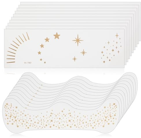 20 tatuaggi con lentiggini, impermeabili, dorati, a forma di stelle dorate, tatuaggi temporanei per Halloween, carnevale, accessori per feste (oro)