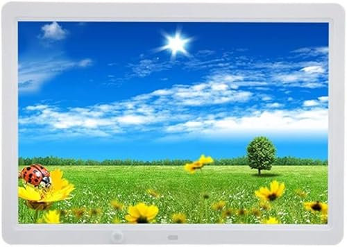 ININOSNP Cornice per Foto digitali Cornice Digitale da 15,4 Pollici, Video pubblicitario, Album Fotografico elettronico da Parete con sensore di Movimento(White)