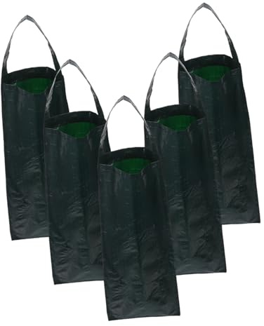 FUTUREORYY 5piezas Bolsas para Plantar Fresas De Unidades Jardinería Colgante con Orificios Maceta para Vertical De Fresas y Tomates