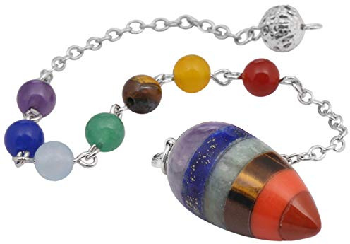 WBYSFR Healing Crystal Quartz 7 Chakra Pendel Dowsing Gemstone Divination Reiki Stone