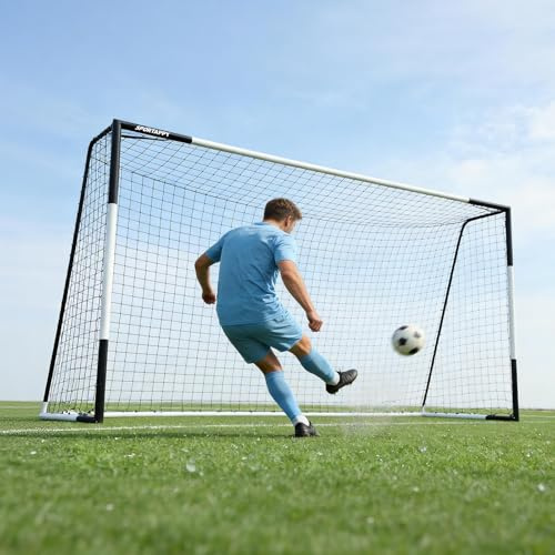 SPORTAPPY Heavy Duty Metal Soccer Goal, 3x2.6/6x4/8x6/10x6.5/12x6.6 FT