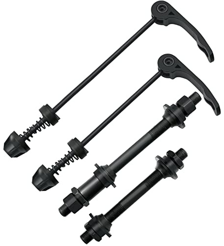 AiTuiTui 1 Pair Bike Quick Release Axle Skewer Bicycle Hub Parts, Front & Rear Axle Hollow Shaft Kit Replacement for Road, Mountain, MTB, BMX Bikes