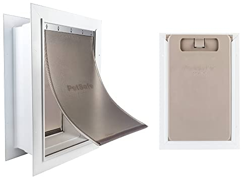 PetSafe Never Rust Wandeinstieg Haustiertür – Teleskoprahmen – isoliert Besser als Metalltüren, energieeffiziente Katzen- und Hundetür – Innen- und Außenwände, wetterfest