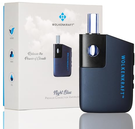 WOLKENKRAFT FX MINI Vaporizzatore Premium per erbe | 100% convezione | Camera in titanio | Finitura soft-touch | Alta qualità ed efficienza *Blu notte*